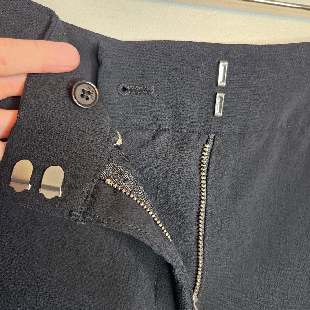 Wilfred Navy Blue Tailored Dress Pants Size 2 Crepe High Rise Straight Leg - Picture 5 of 7